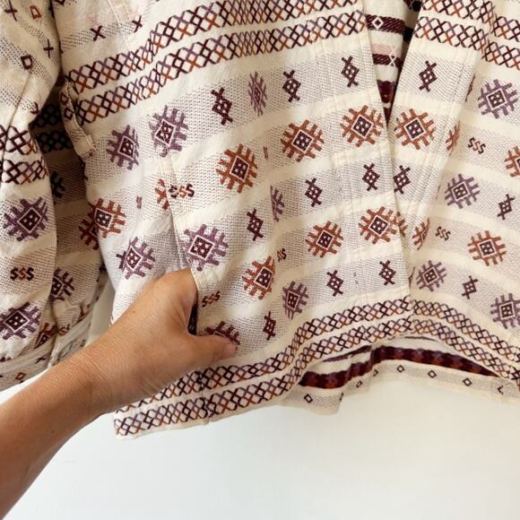 Madewell Aztec Boho Embroidered Kimono Wrap Jacket S - Picture 6 of 12